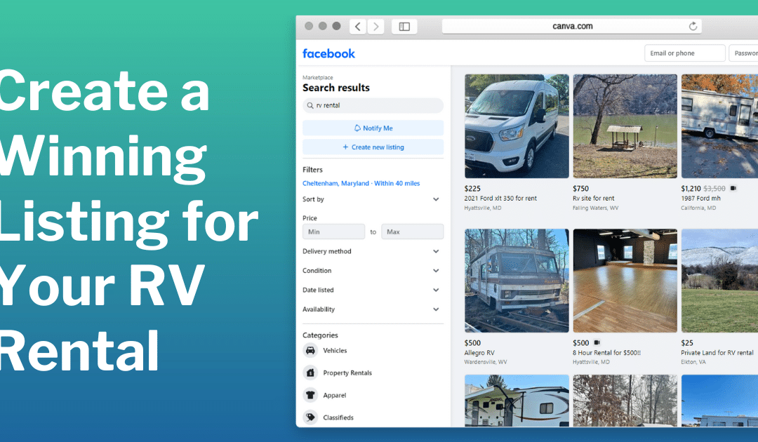 9 Quick Steps To Create a Winning Facebook Marketplace Listing for Your RV Rental