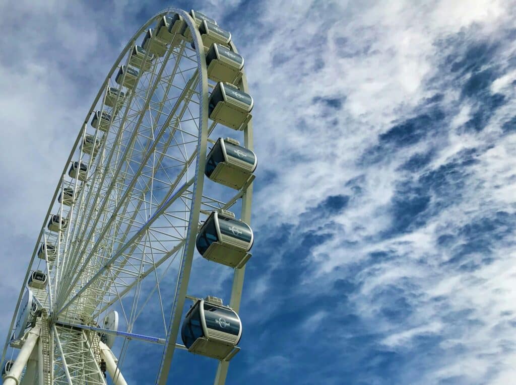 white ferris wheel under blue sky during daytime