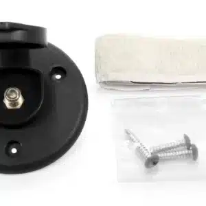Camco Coaxial Cable Plate w/Large Cap, Single, Black 55076