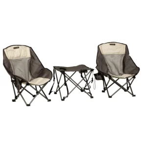 Lippert Baja Overlanding Chair and Table Set dark grey and sand