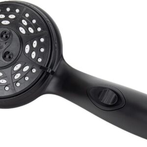 Camco Black RV Shower Head with 5 spray patterns and on off switch