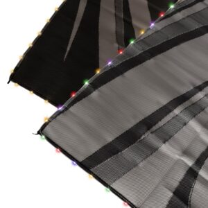 Patio Mat; Lighted Patio Mat; Modern Swish Design; 18 Foot Length x 9 Foot Width