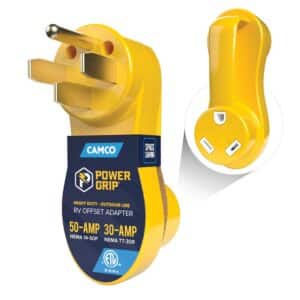 Camco 50 Amp to 30 Amp RV Adapter PowerGrip offset design
