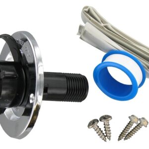 Valterra RV Fresh Water Inlet flush mount black with check valve
