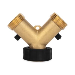 Camco RV Fresh Water Y Valve brass hose shut-off