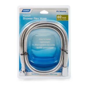 Camco 60 Inch RV Shower Hose chrome with connectors and washers
